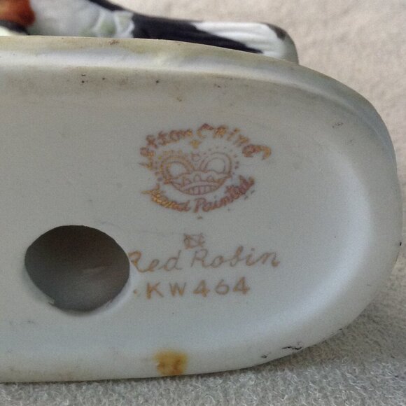 VTG Lefton China Red Robin, KW464, Hand painted Porcelain. Collectible Series - Picture 5 of 5